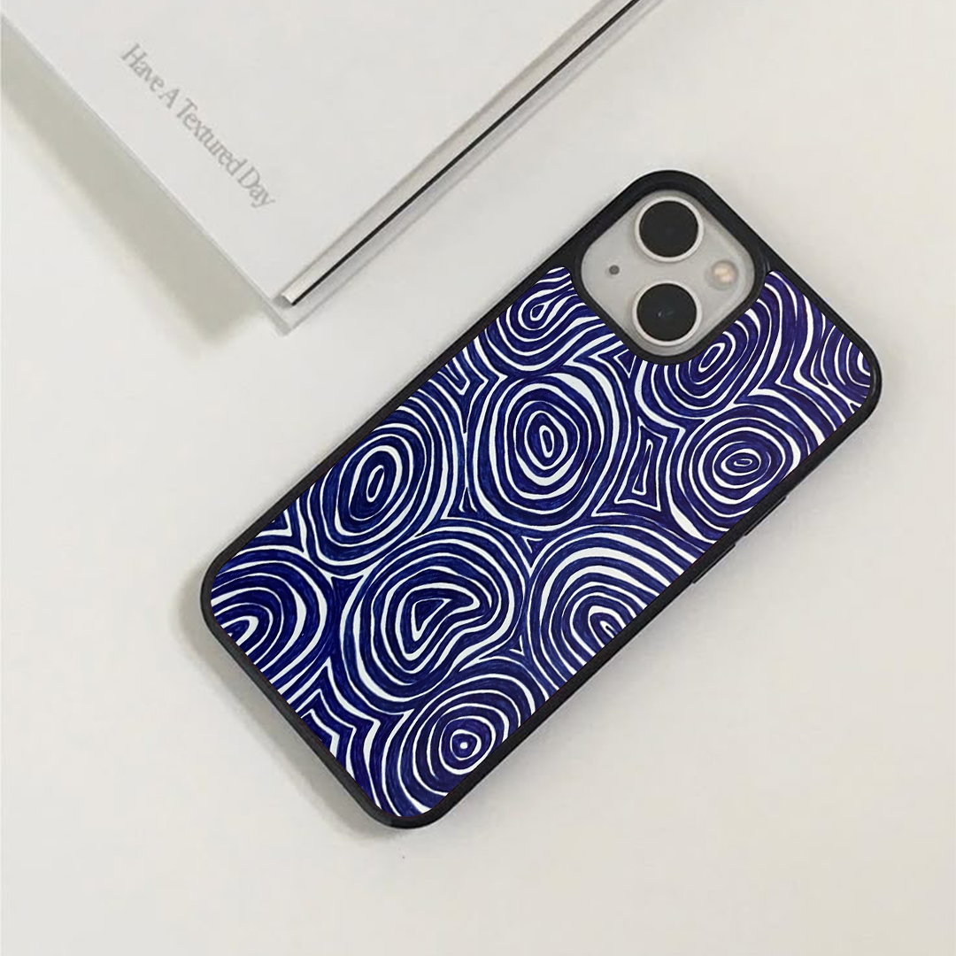 Velvet Indigo Swirl Protective Glass Case