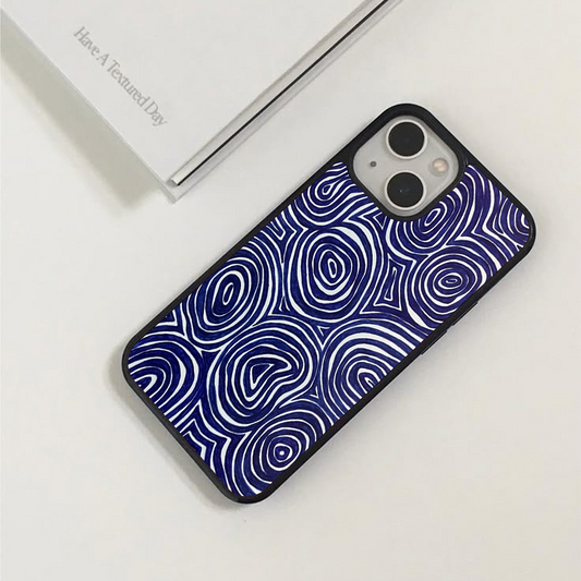 Velvet Indigo Swirl Protective Glass Case