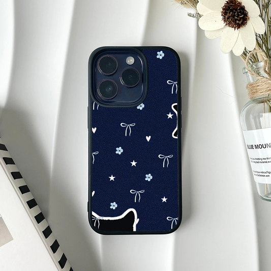 Bloom Heart Bow Printed Protective Phone Case Back Cover