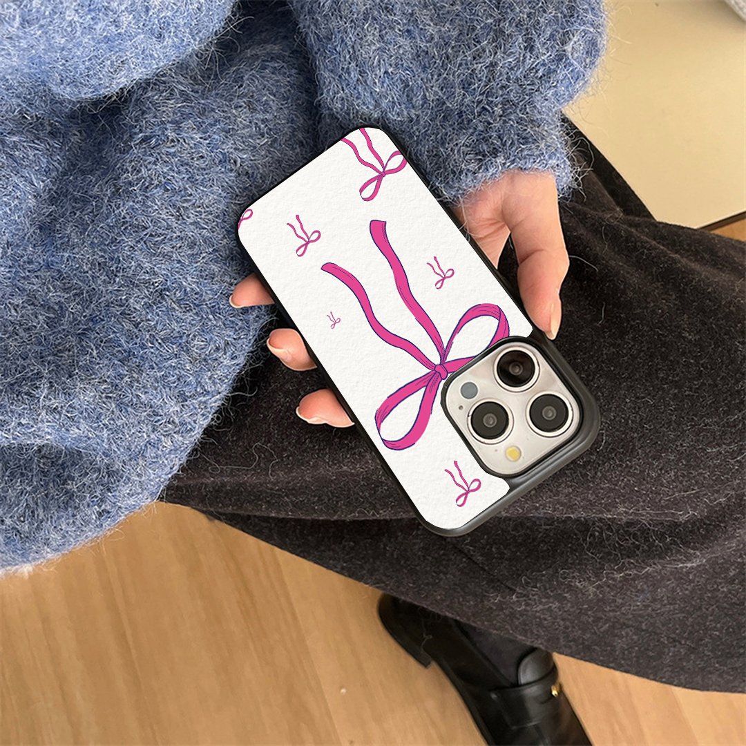 Blush Bow Printed Protective Phone Case Back Cover