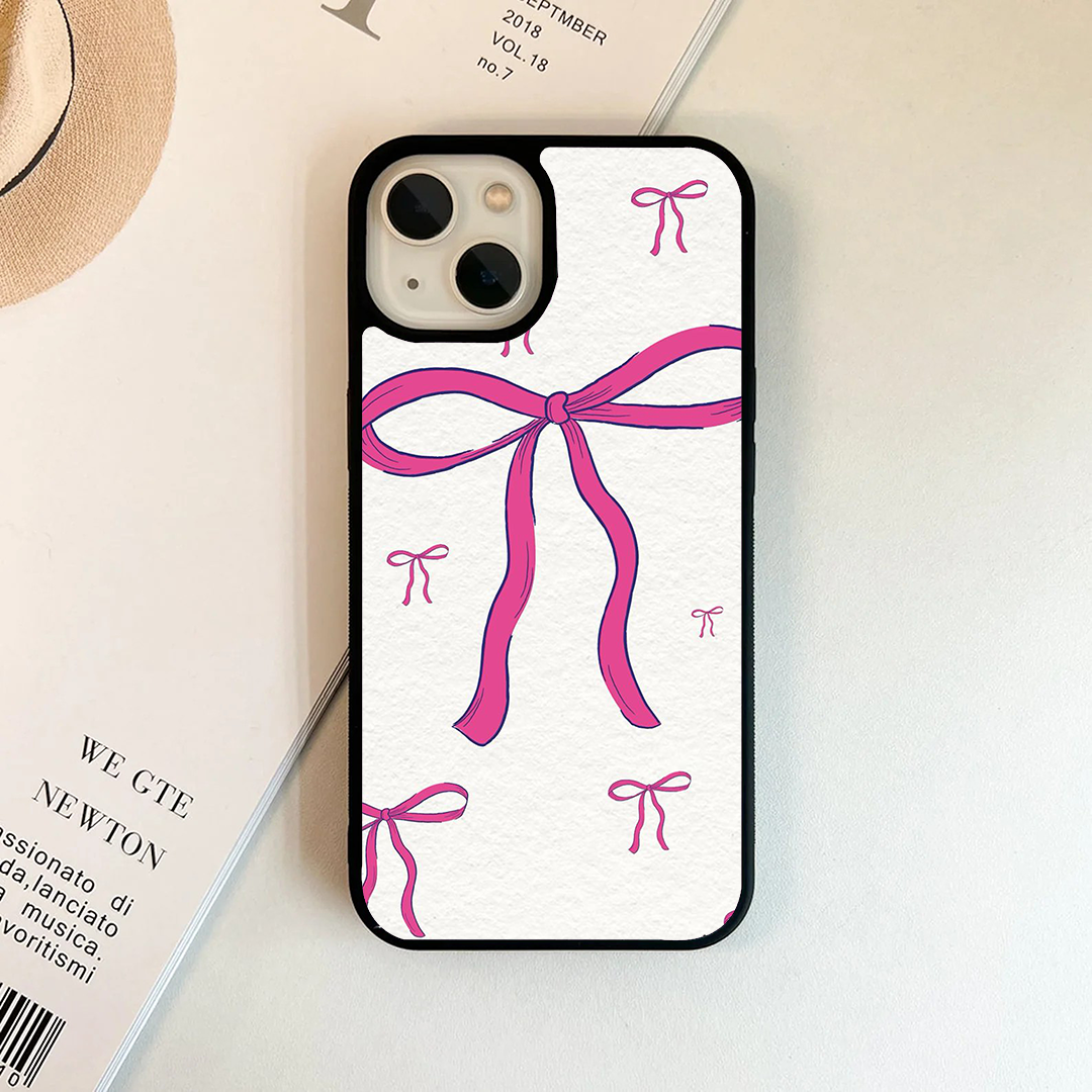 Blush Bow Printed Protective Phone Case Back Cover