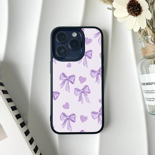 Velvet Bow Printed Protective Phone Case Back Cover