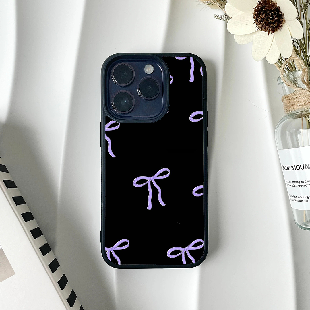 Blue Belle Bow Printed Protective Phone Case Back Cover