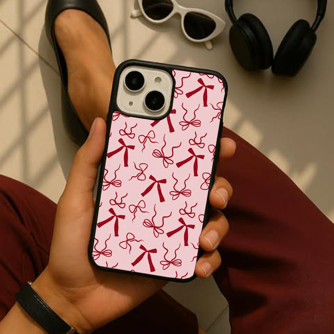 Classic Bow Charm Printed Protective Phone Case Back Cover