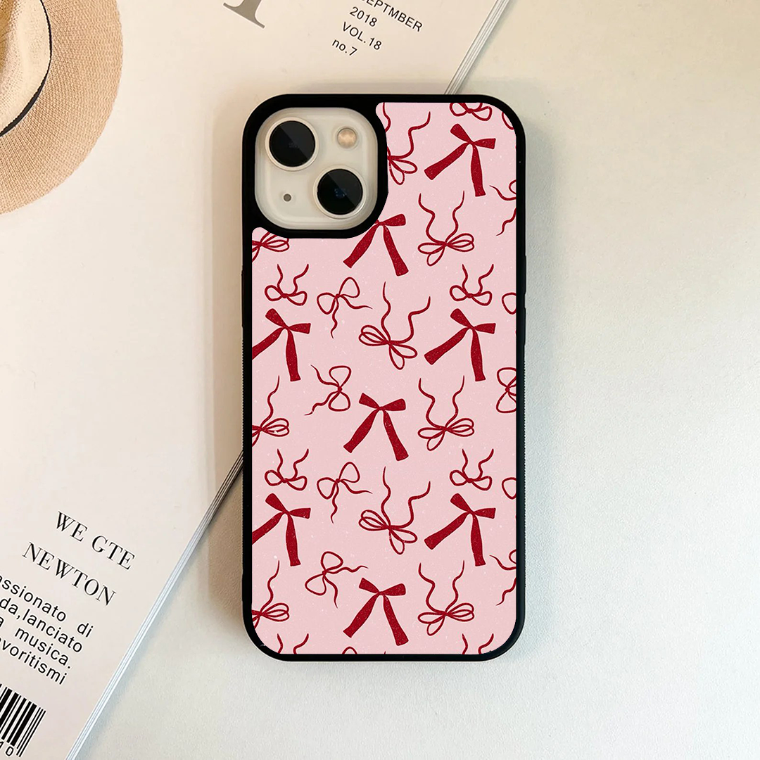 Classic Bow Charm Printed Protective Phone Case Back Cover
