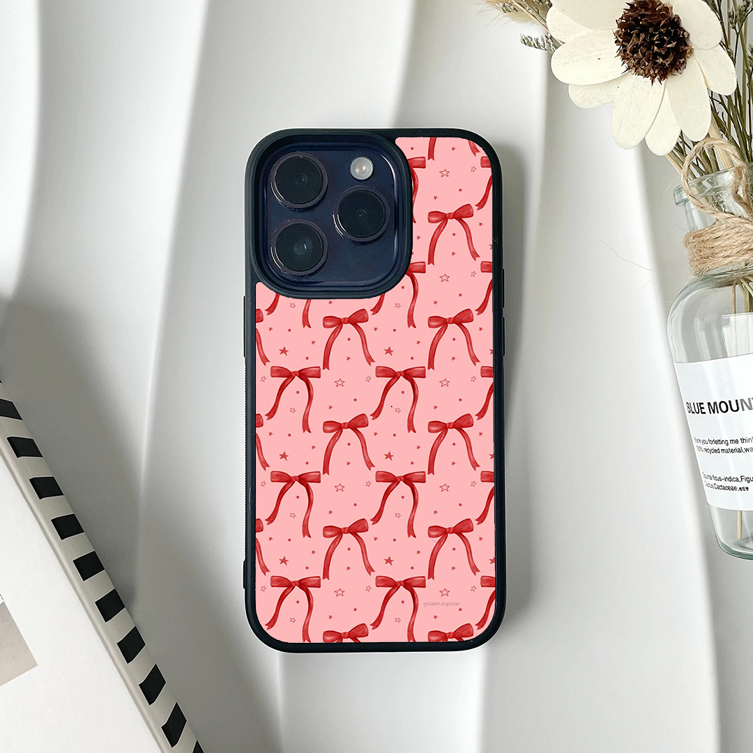 Sparkle Bow Printed Protective Phone Case Back Cover