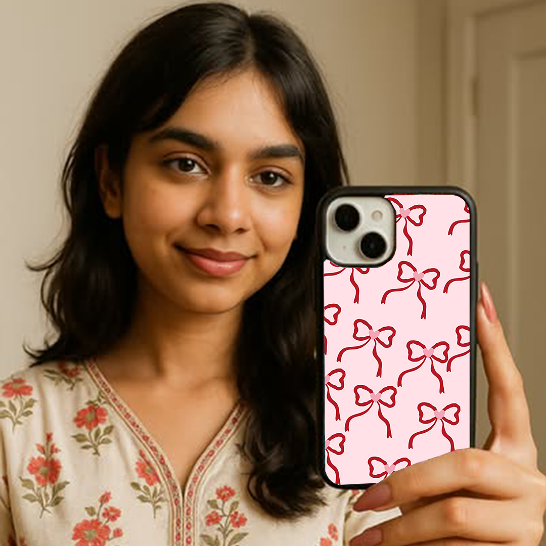 Dapper Heart Bow Printed Protective Phone Case Back Cover