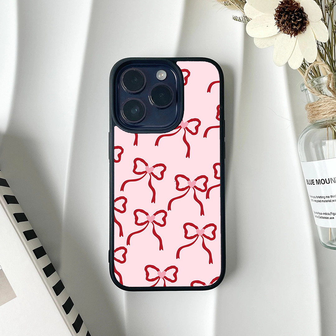 Dapper Heart Bow Printed Protective Phone Case Back Cover