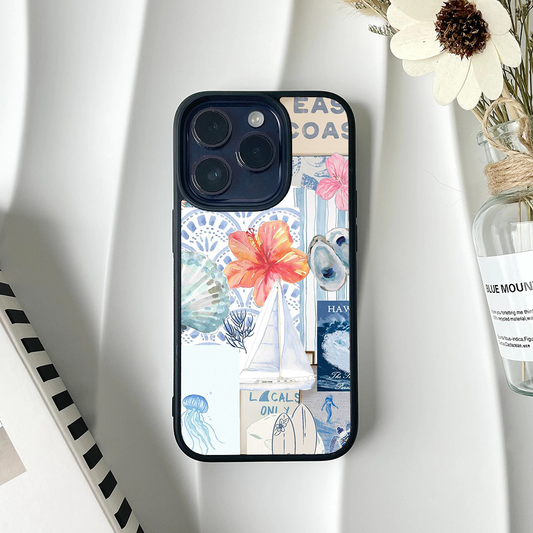 Pastel Blue Coastal Phone Case Back Cove