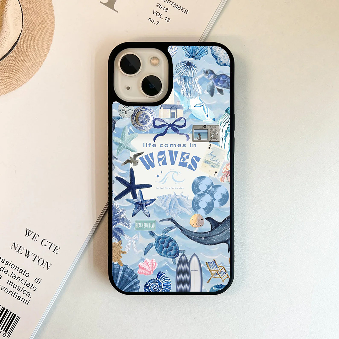Life Comes In Waves Phone Case Back Cover