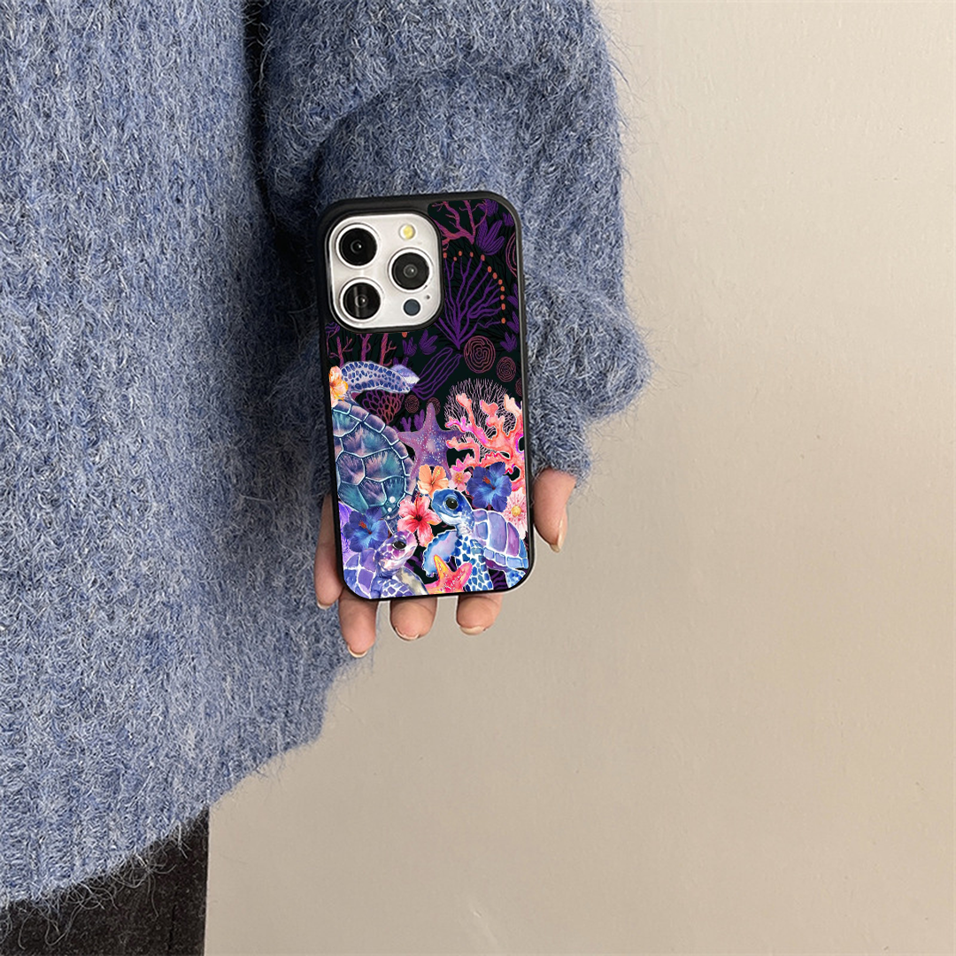 Ocean Midnight Sketch Protective Phone Case Back Cover