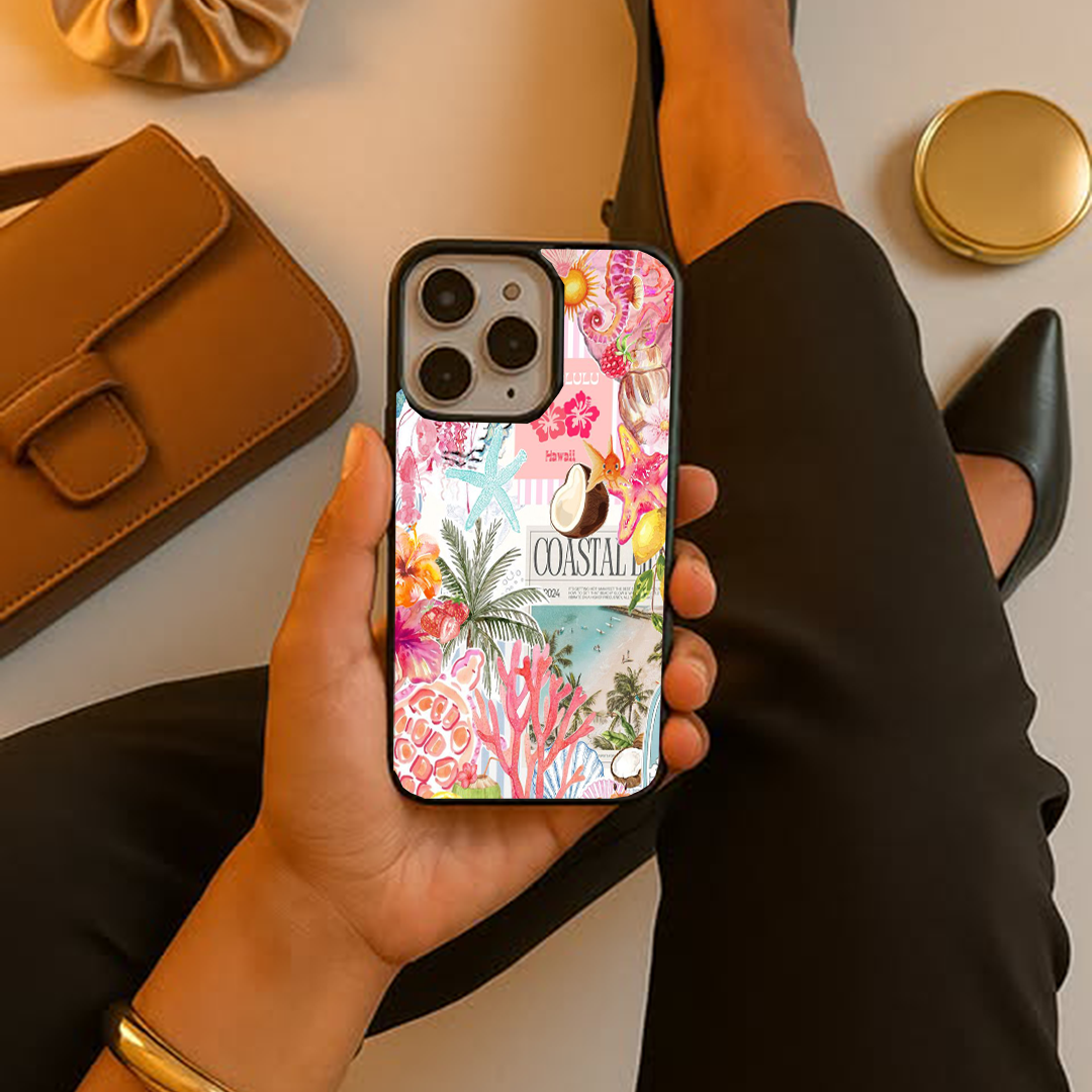 Boho Coastal Tropical Vibes Protective Phone Case Back Cover
