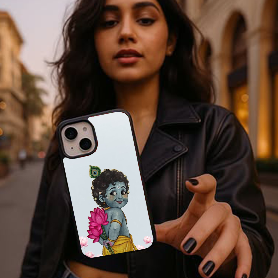 Krishna with Lotus Divine Printed Protective Case