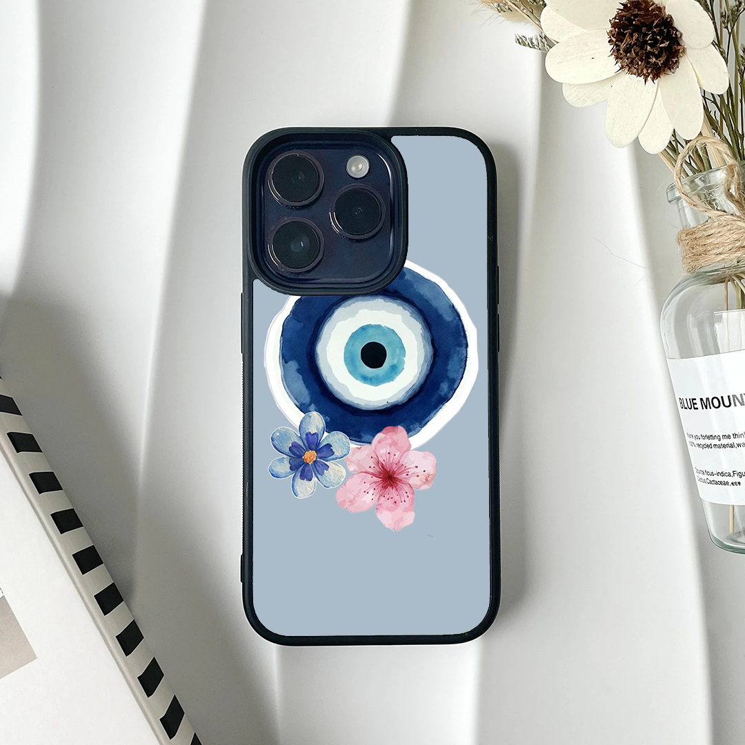 Florals Evil Eye Protective Phone Case Back Cover