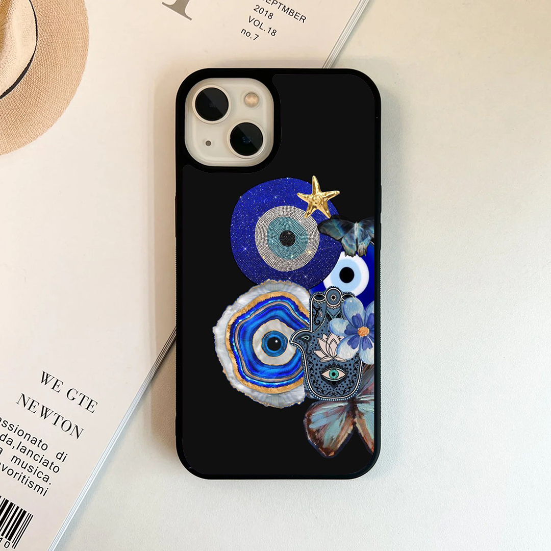 Galactic Aqua Evil Eye Protective Phone Case Back Cover