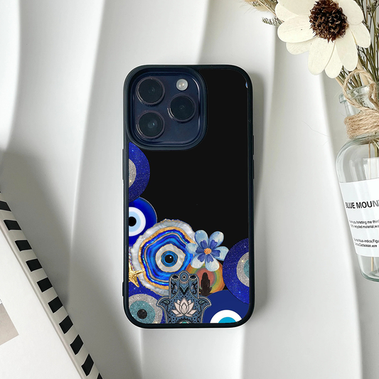 Galactic Floral Evil Eye Protective Phone Case Back Cover