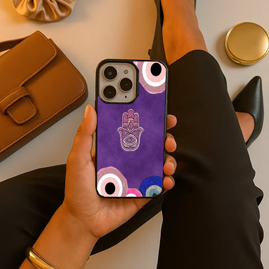 Peach Evil Eye Protective Phone Case Back Cover