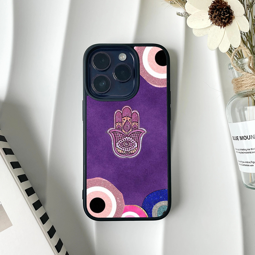 Peach Evil Eye Protective Phone Case Back Cover