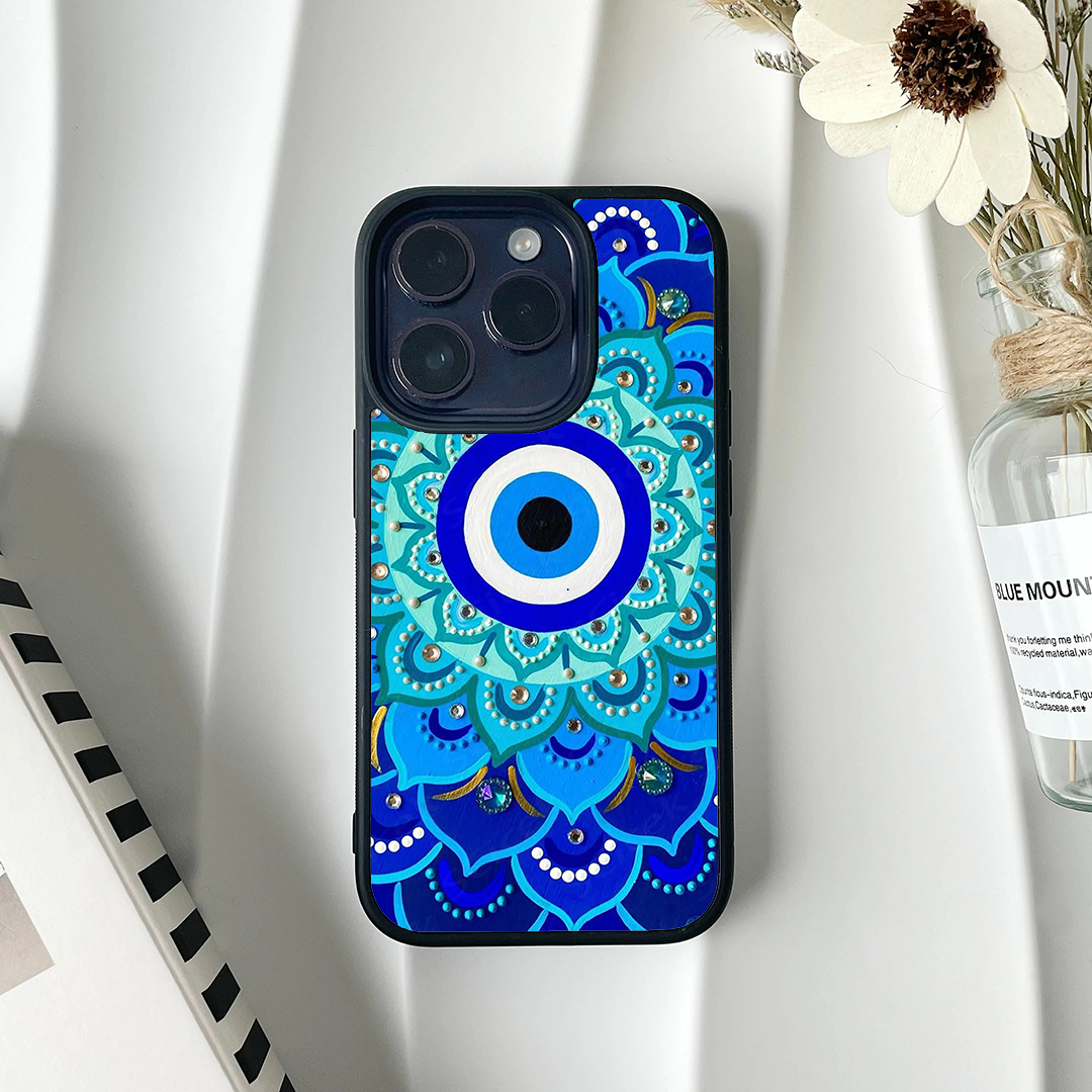 Evil Eye Rangoli Protective Phone Case Back Cover