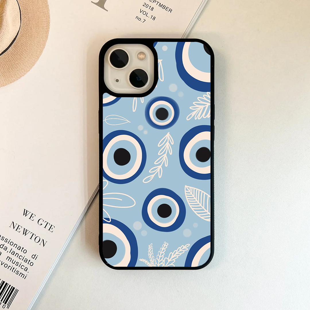 Feather Evil Eye Protective Phone Case Back Cover