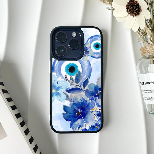 Floral Evil Eye Protective Phone Case Back Cover