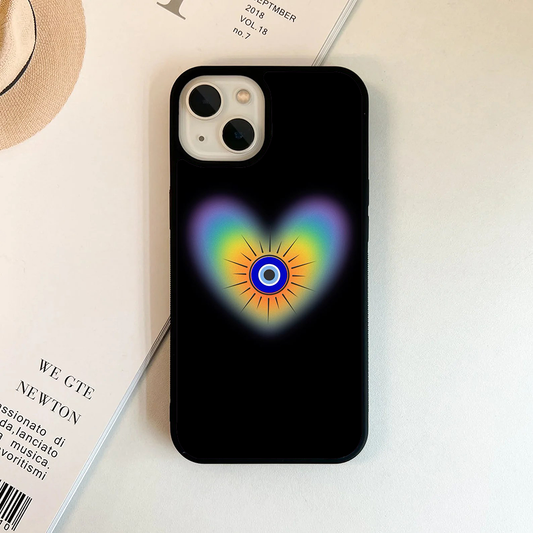 Ditsy Heart Evil Eye Glossy Protective Cases