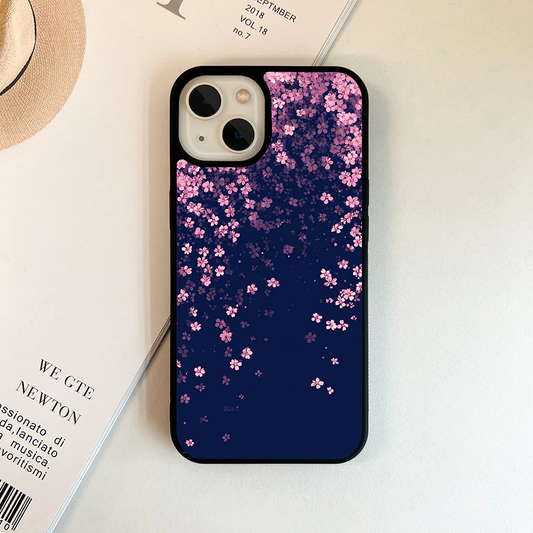 Falling Pink Flora Glossy Protective Cases