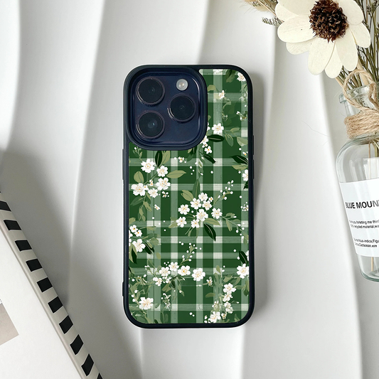 Floral Blush Checked Haze Glossy Protective Cases