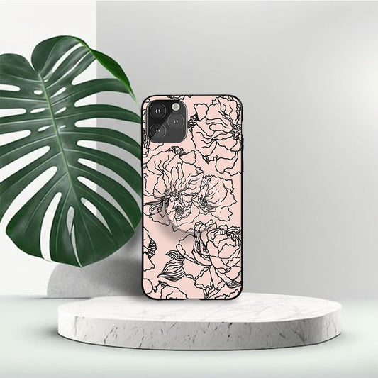 Gripper Case With Black Flowers