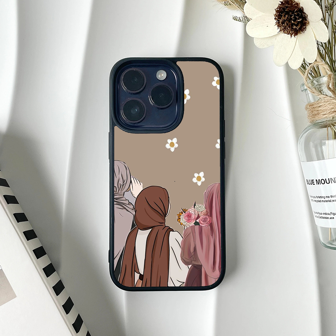 Golden Trim Silhouette Glossy Protective Cases