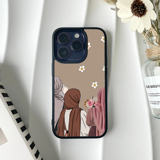 Golden Trim Silhouette Glossy Protective Cases