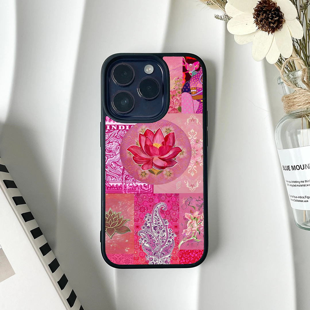Pink Lotus Printed Protective Case