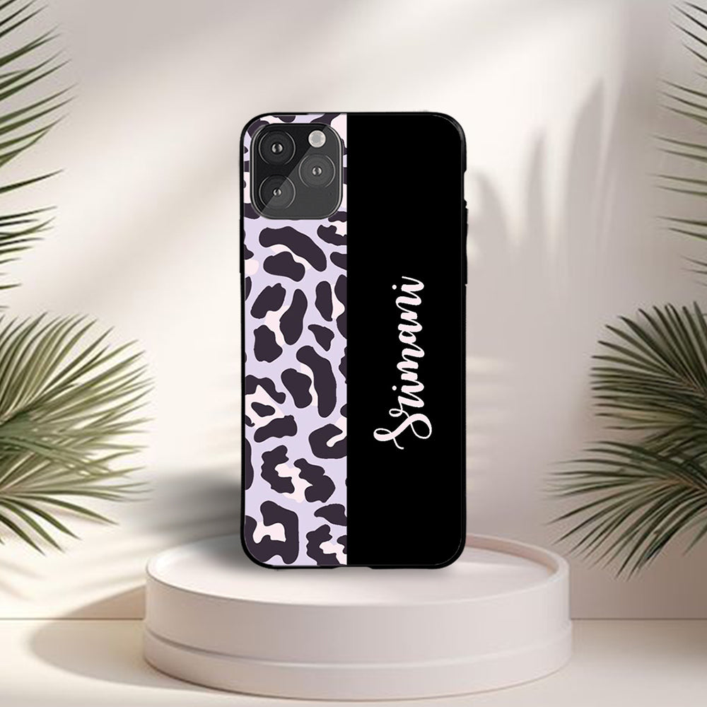 Custom Name Print Leopard Cases
