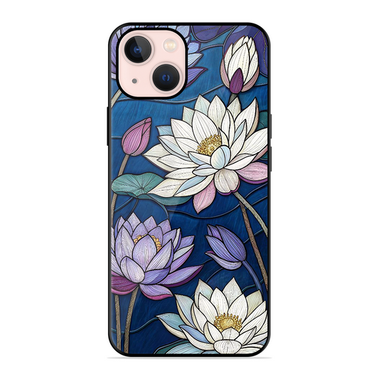 Water Lilly Printed Protective Phone Cover for iPhone 13 Mini