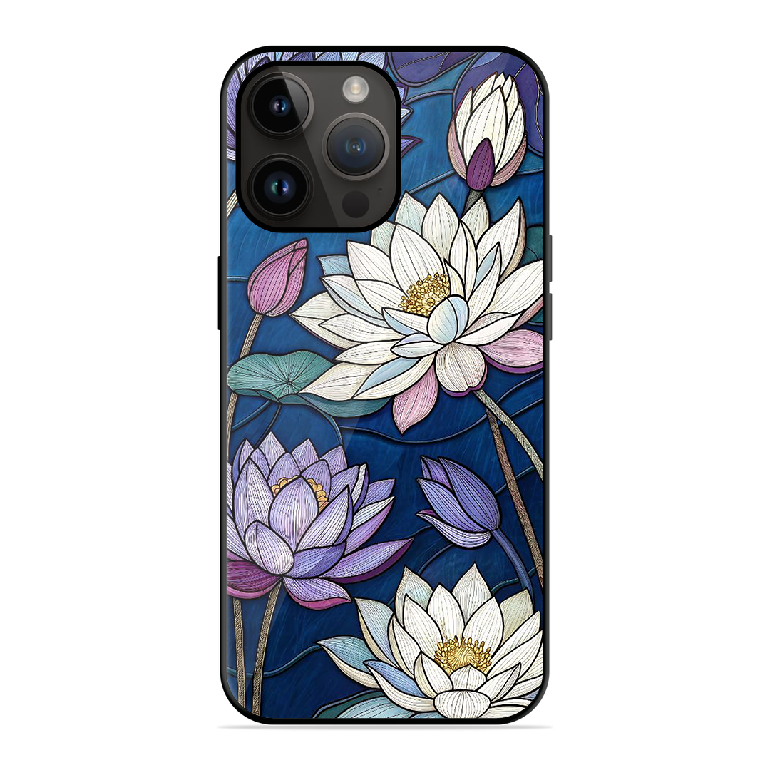 Water Lilly Printed Protective Phone Cover for iPhone 14 Pro