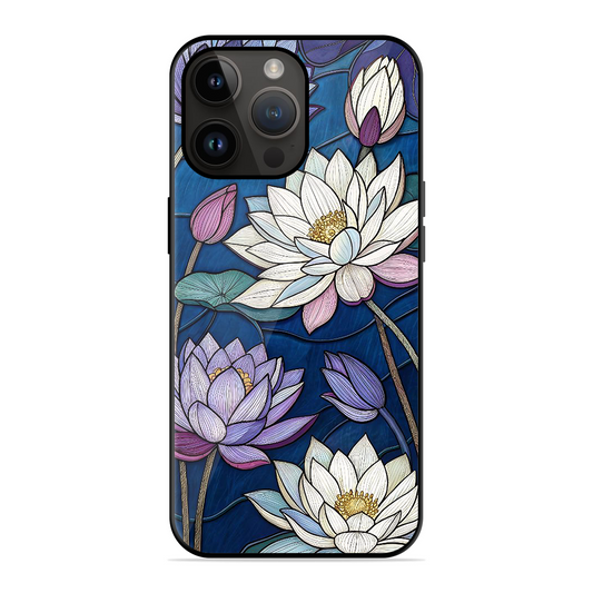 Water Lilly Printed Protective Phone Cover for iPhone 14 Pro