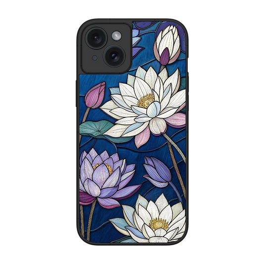 Water Lilly Printed Protective Phone Cover for iPhone 15 Plus