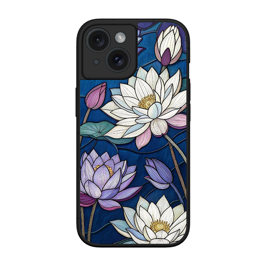 Water Lilly Printed Protective Phone Cover for iPhone 15