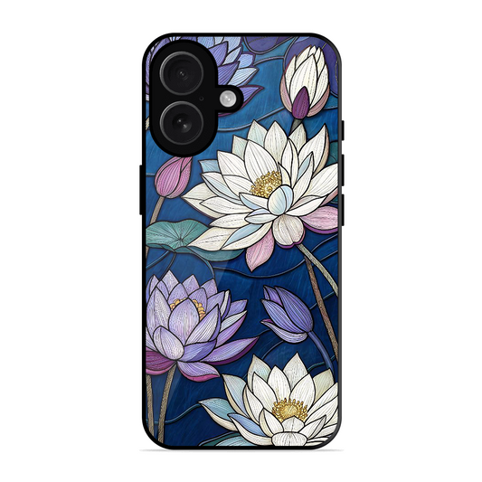 Water Lilly Printed Protective Phone Cover for iPhone 16 Plus