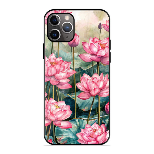 Lotus Pink Printed Protective Phone Cover for iPhone 11 Pro Max