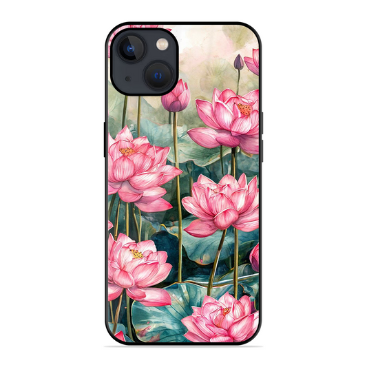 Lotus Pink Printed Protective Phone Cover for iPhone 13