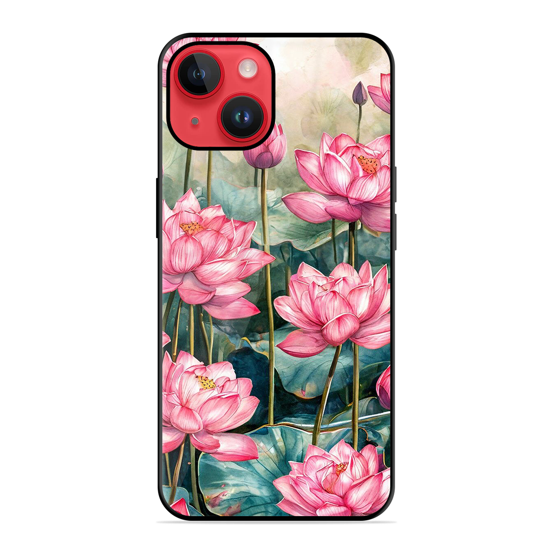 Lotus Pink Printed Protective Phone Cover for iPhone 14