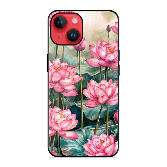 Lotus Pink Printed Protective Phone Cover for iPhone 14