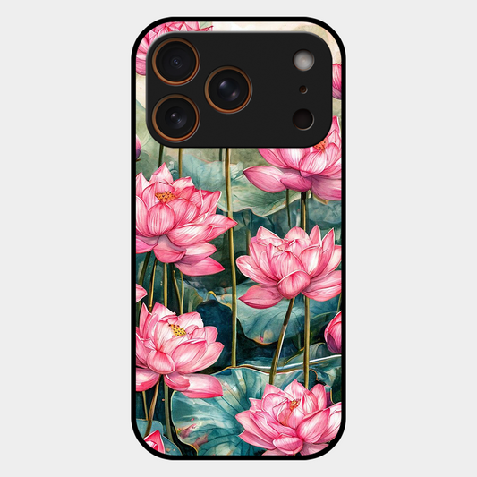 Lotus Pink Printed Protective Phone Cover for iPhone 17 Pro