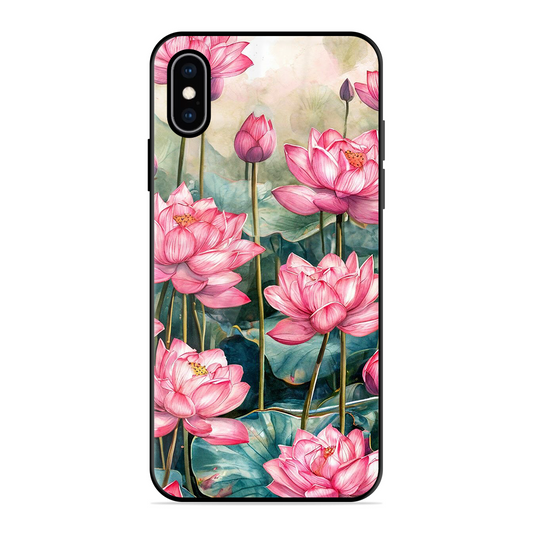 Lotus Pink Printed Protective Phone Cover for iPhone XS Max