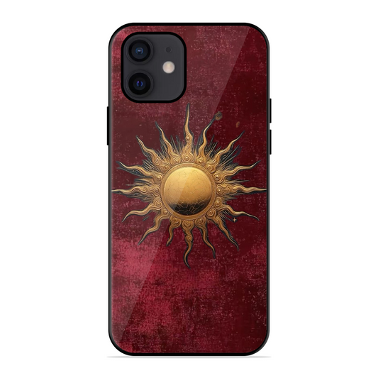 Vibrant Artistic Sun Printed Protective Phone Cover for iPhone 12