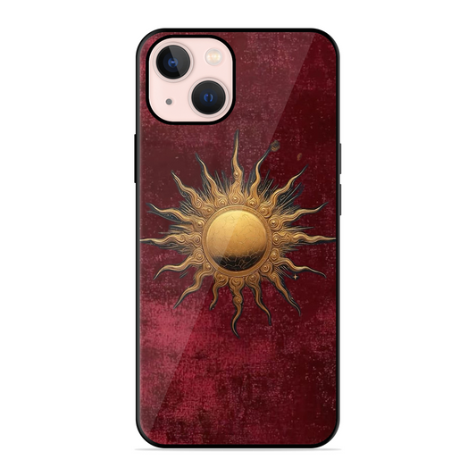 Vibrant Artistic Sun Printed Protective Phone Cover for iPhone 13 Mini