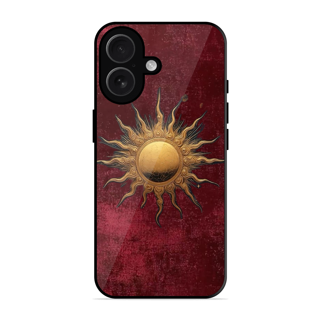 Vibrant Artistic Sun Printed Protective Phone Cover for iPhone 16 Plus