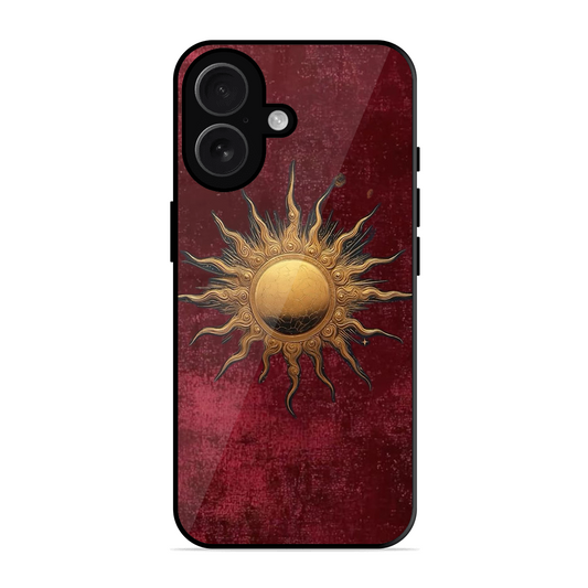 Vibrant Artistic Sun Printed Protective Phone Cover for iPhone 16