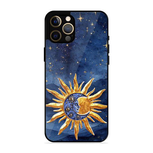 Vibrant Artistic Sun and Stars Printed Protective Phone Cover for iPhone 12 Pro Max